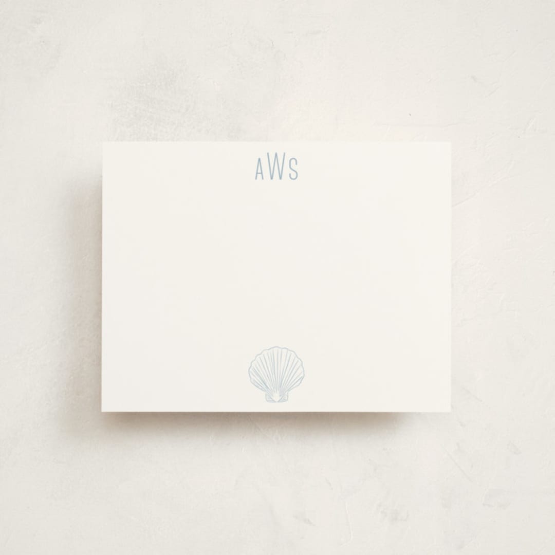 "Seashell " - Personalized Stationery Cards in Shell by Shiny Penny Studio - Front
