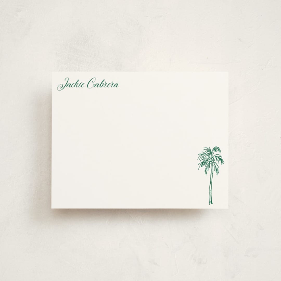 "Palm Tree" - Personalized Stationery Cards in Palm by Cass Loh - Front