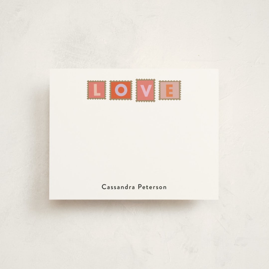 "Hearts Stamps" - Personalized Stationery Cards in Garden by Hannah Williams - Front
