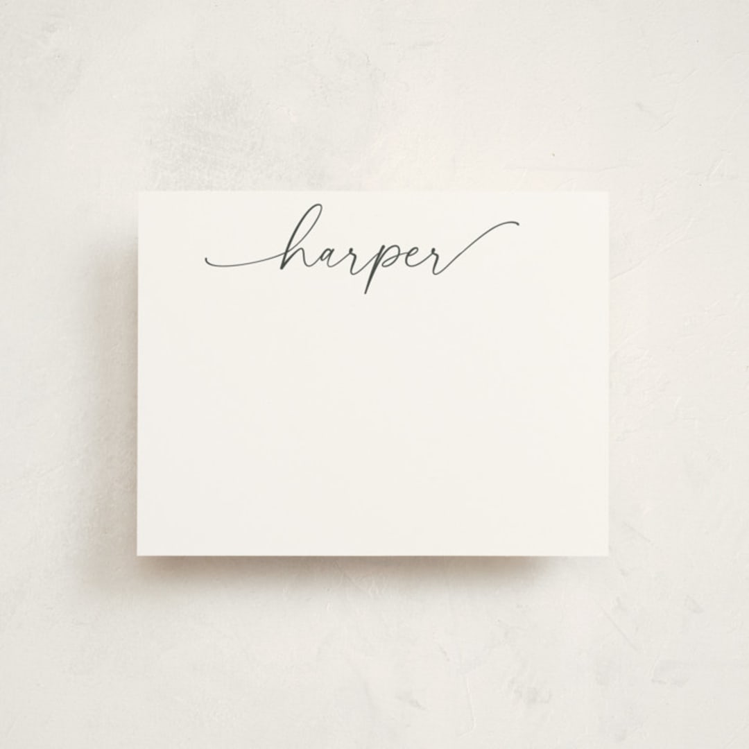 "Flourish" - Personalized Stationery Cards in Ink by Susan Asbill - Front
