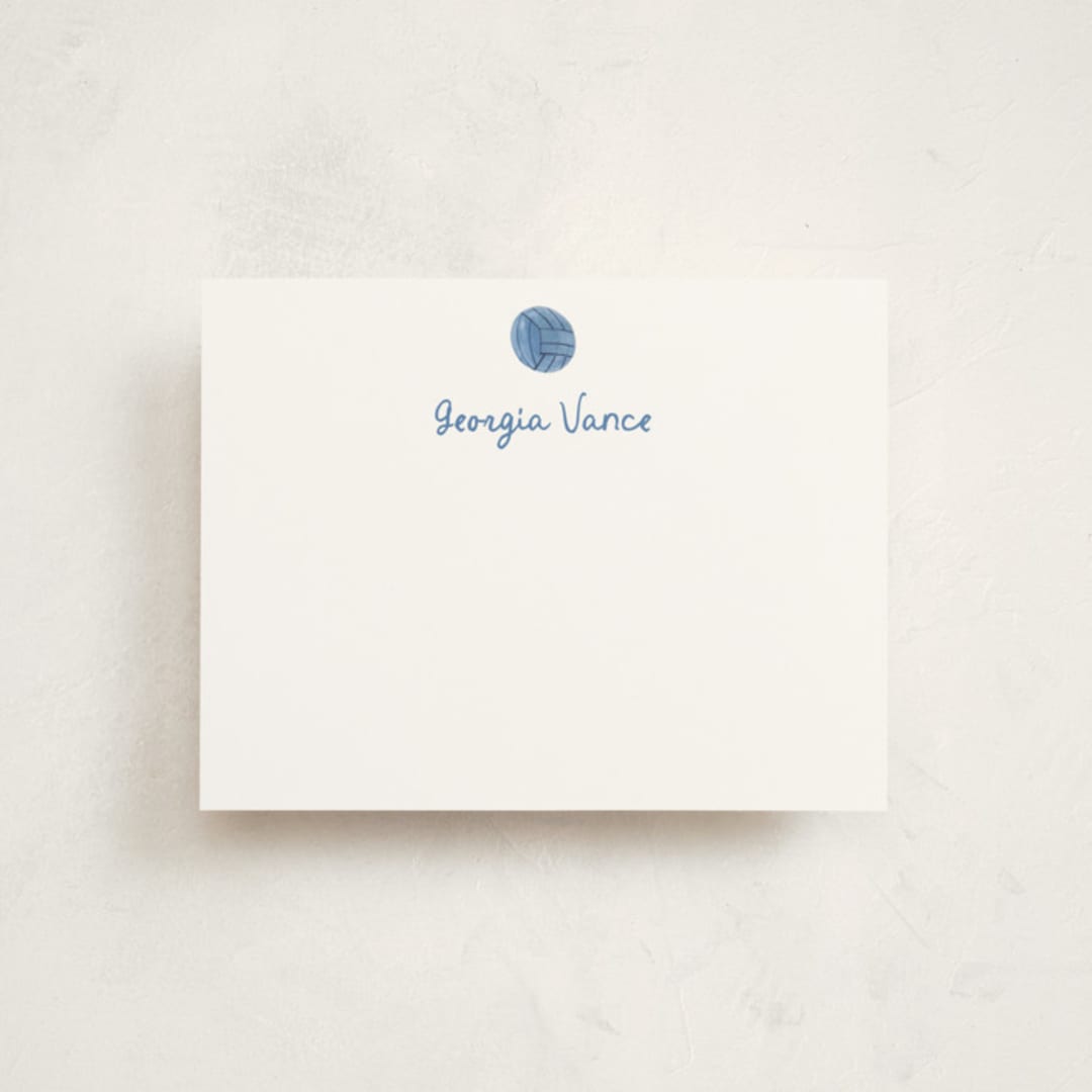 "Sportsy Volleyball" - Personalized Stationery Cards in Ice by Teju Reval - Front