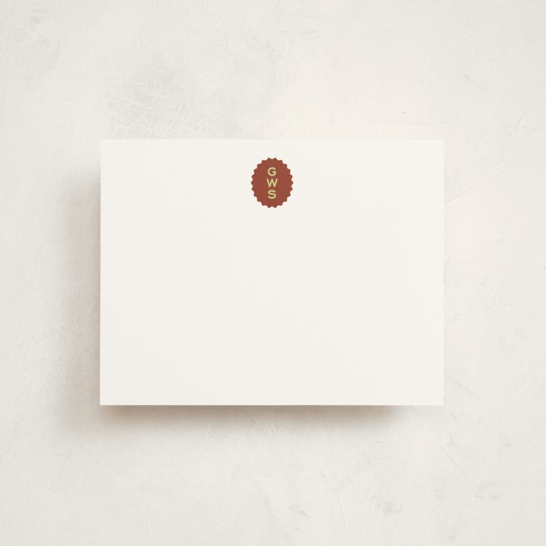"Brasserie" - Personalized Stationery Cards in Brick by Megan Davis - Front