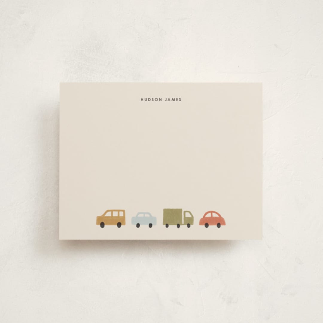 "Traffic Jam" - Personalized Stationery Cards in Sand by taylorVdesign - Front