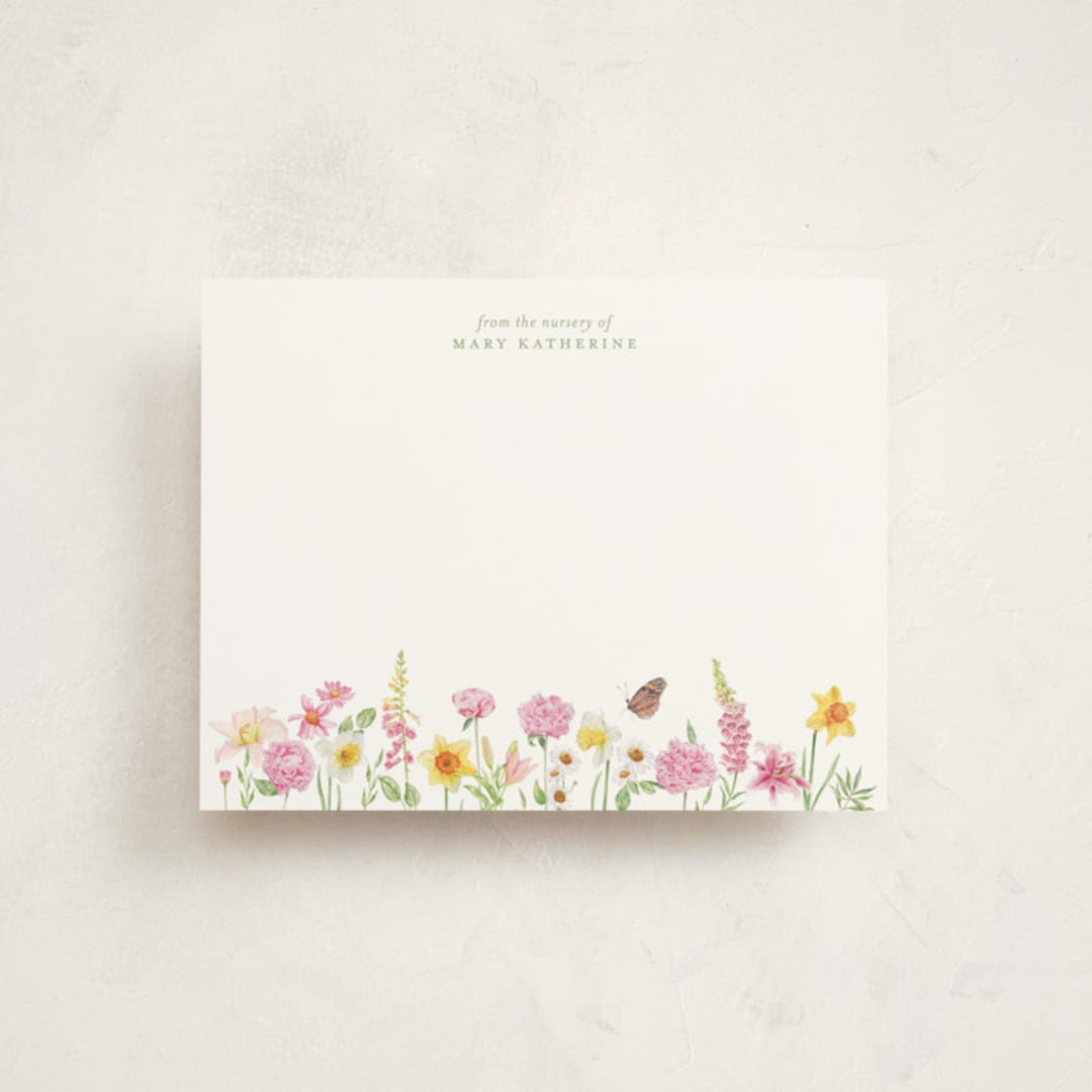 "Spring Garden" - Personalized Stationery Cards in Garden by Bayberry Kate - Front