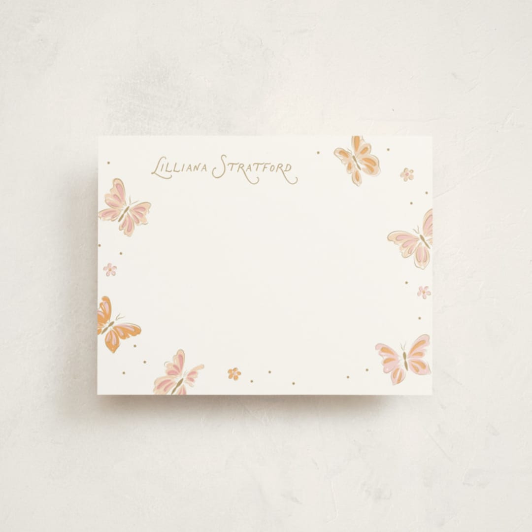 "Butterflies" - Personalized Stationery Cards in Flutter by Erin German - Front