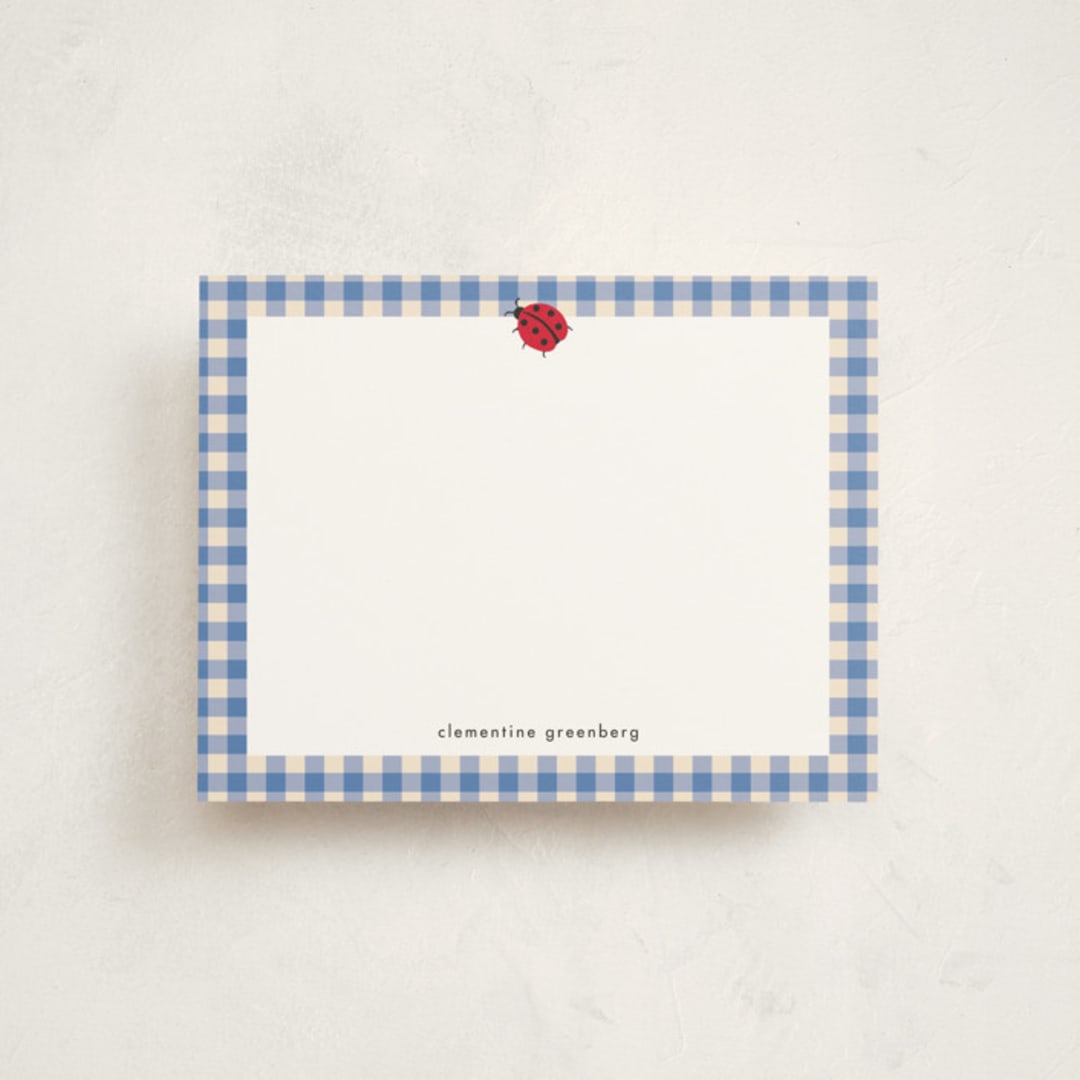 "ladybug picnic" - Personalized Stationery Cards in Sky by Jennifer Lew - Front