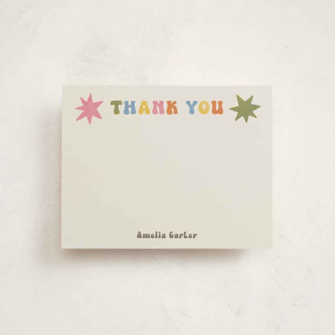 "Thank You Riso" - Personalized Stationery Cards in Soft Retro by Sabrina Excene - Front