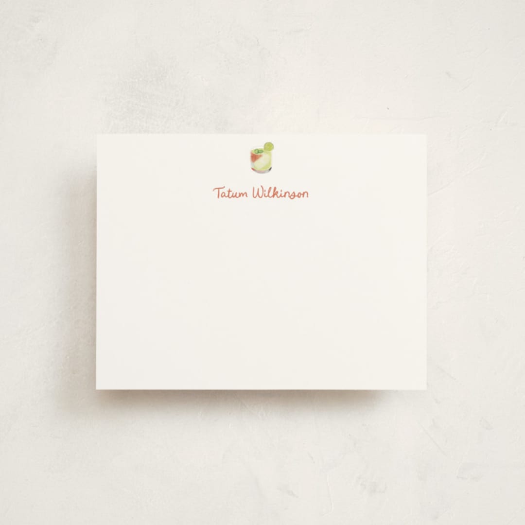"Spicy Marg" - Personalized Stationery Cards in Agave by Baumbirdy - Front