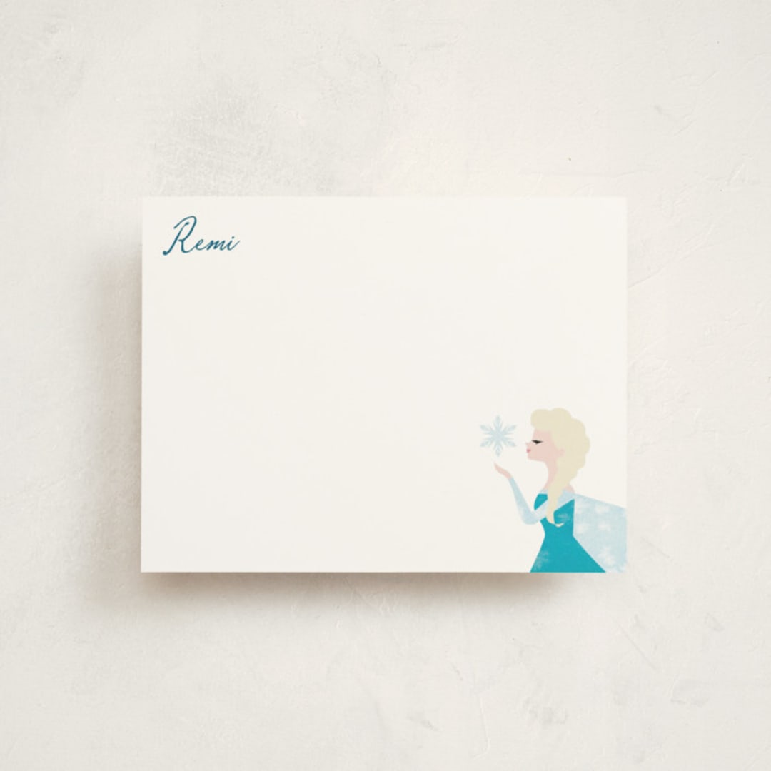 "Elsa's Snowflakes" - Personalized Stationery Cards in Frost by Holly Whitcomb - Front