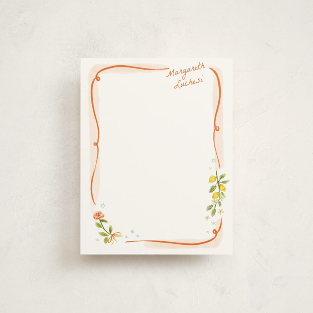 "Giardino" - Personalized Stationery Cards in Flame by Pati Cascino - Front