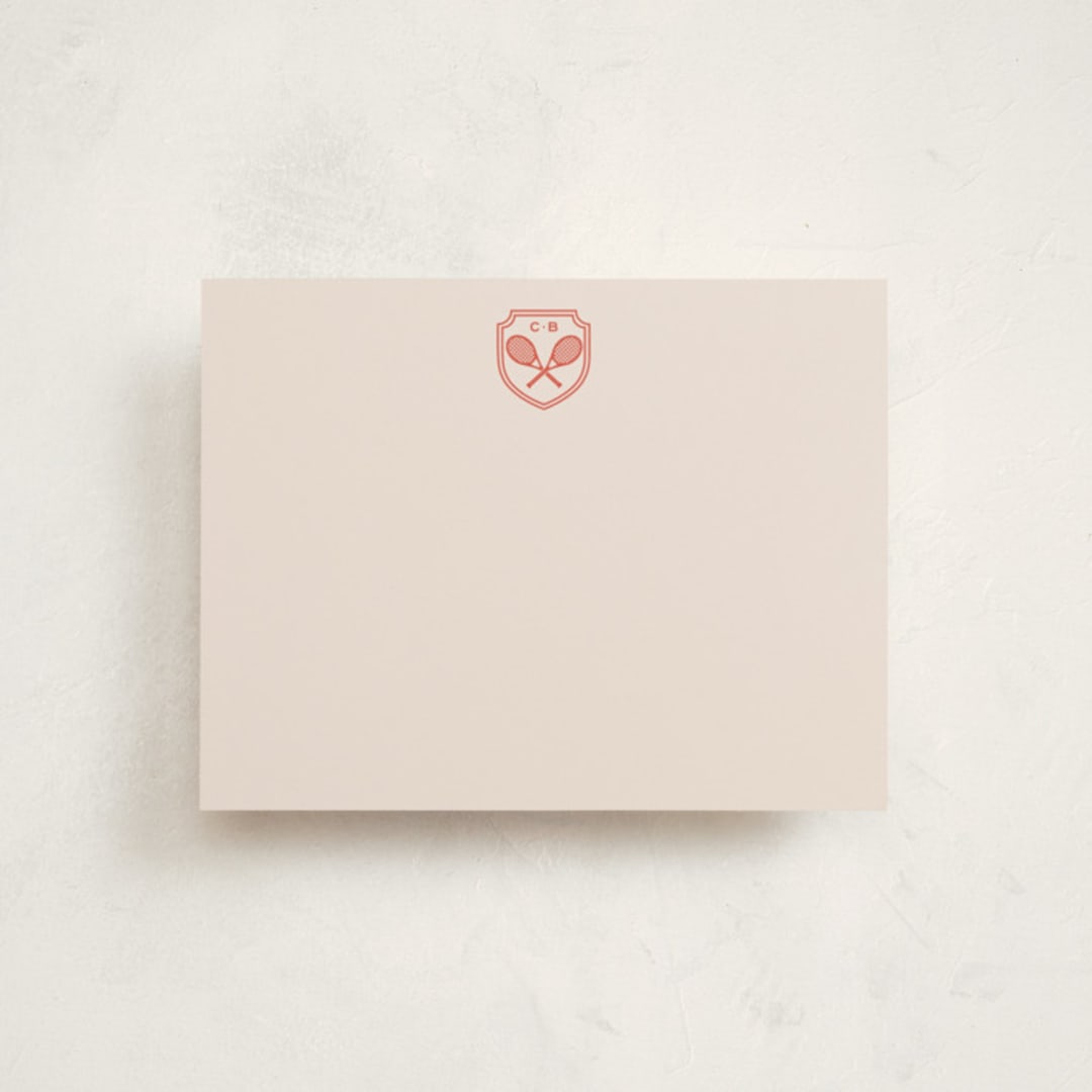 "Racquet" - Personalized Stationery Cards in Verona Sunset by Megan Davis - Front