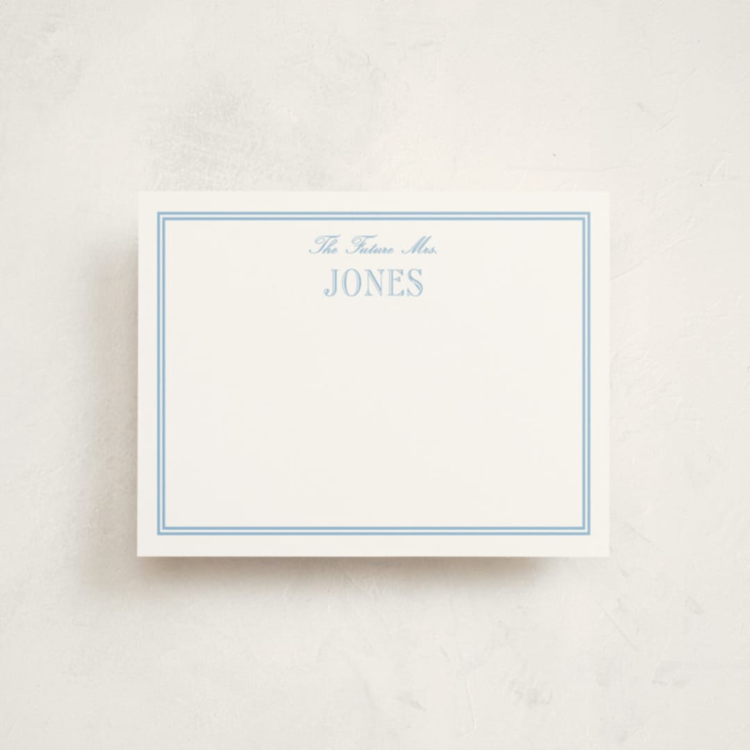 "Cheseapeake" - Personalized Stationery Cards in Sky Blue by Megan Davis - Front
