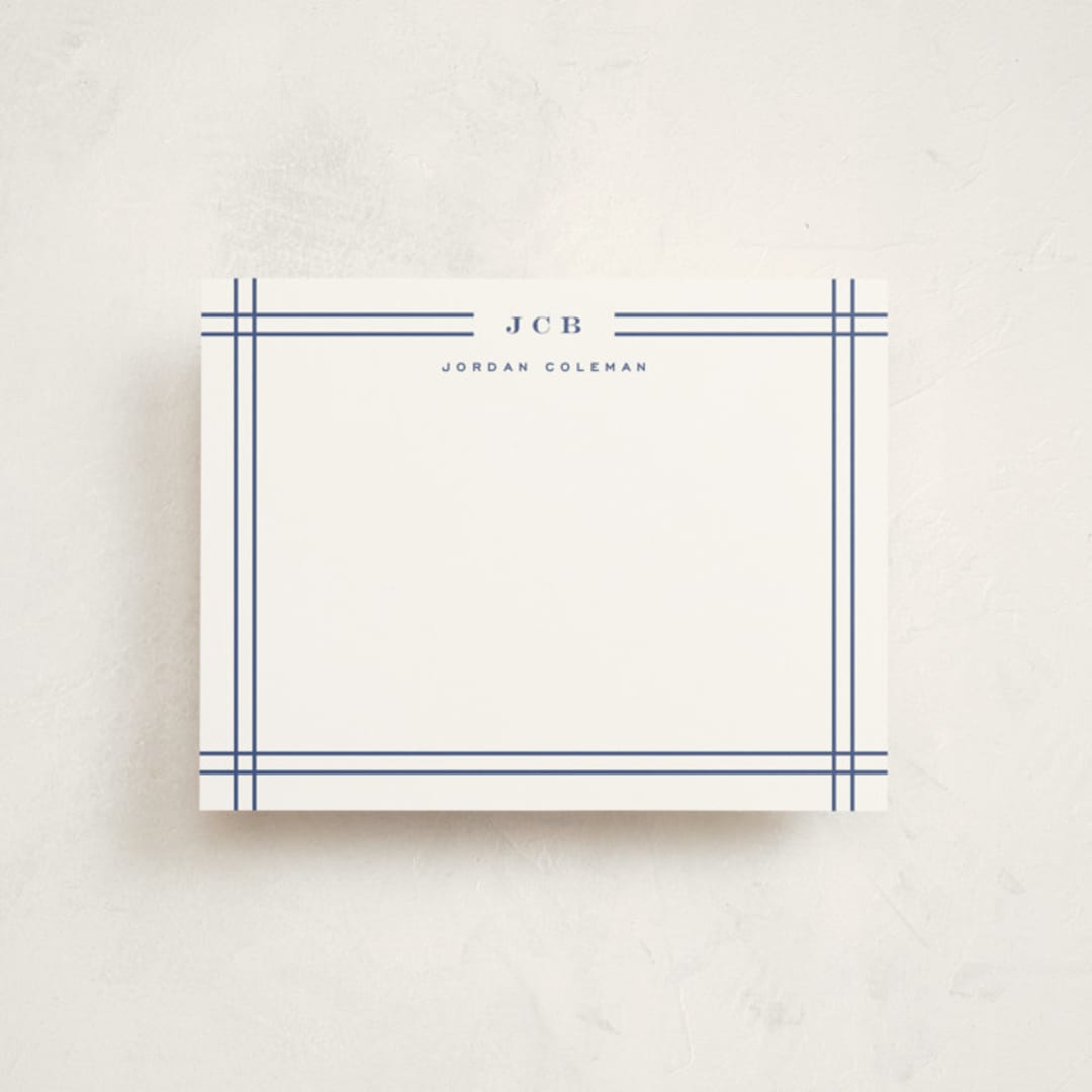 "Modern lines" - Personalized Stationery Cards in Classic Blue by Yuliya Evseeva - Front