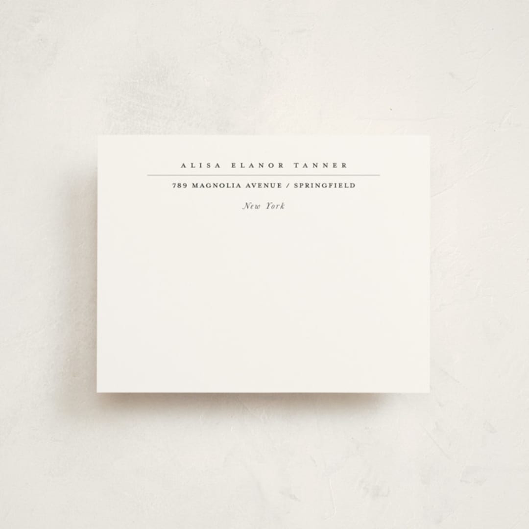 "address" - Personalized Stationery Cards in Pearl by Lori Wemple - Front