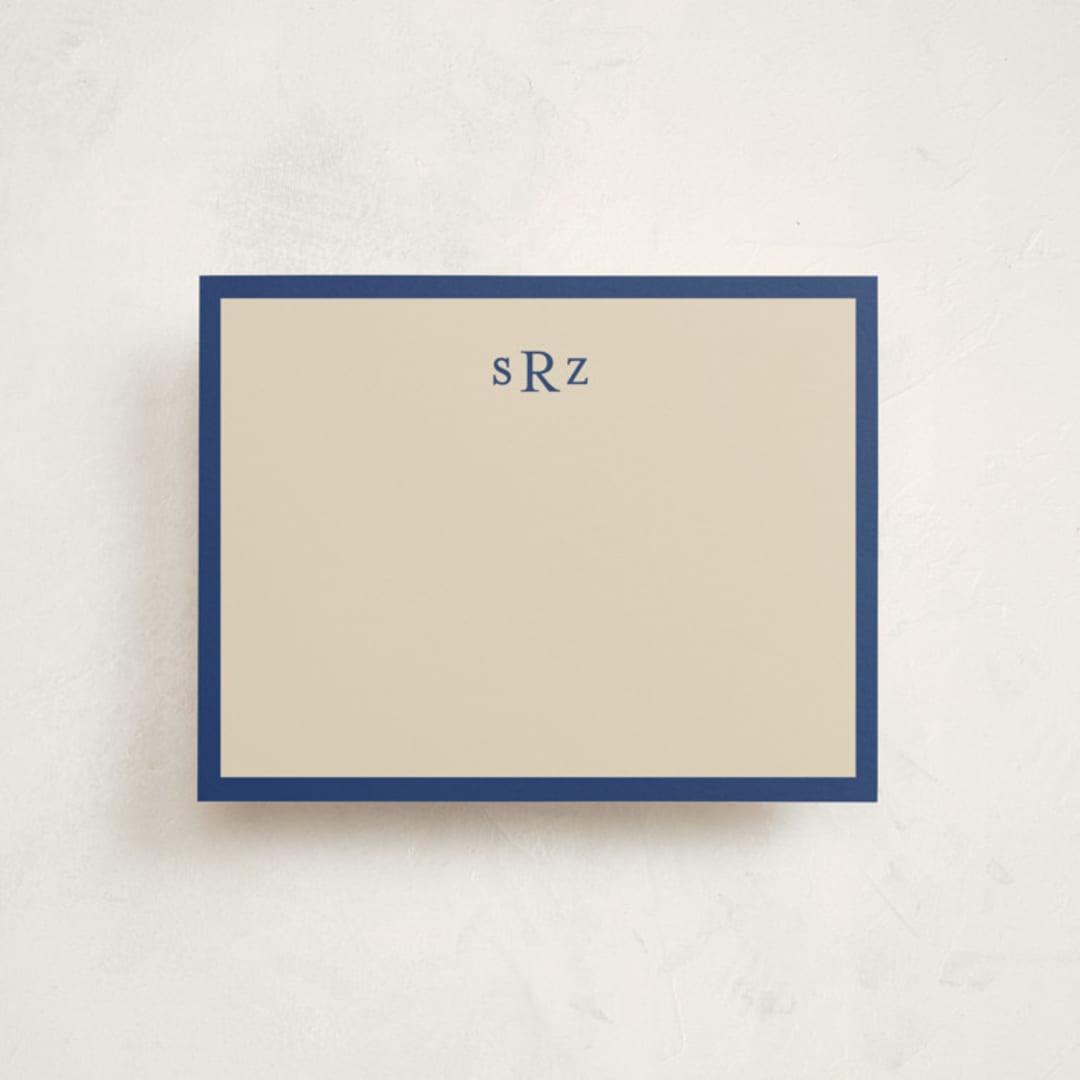"Theodore" - Personalized Stationery Cards in Navy by Ani Somi - Front