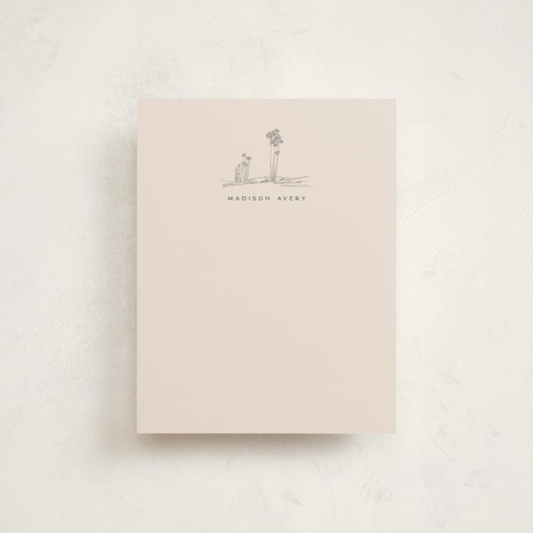"Sandscape" - Personalized Stationery Cards in Sand by Owl and Toad - Front