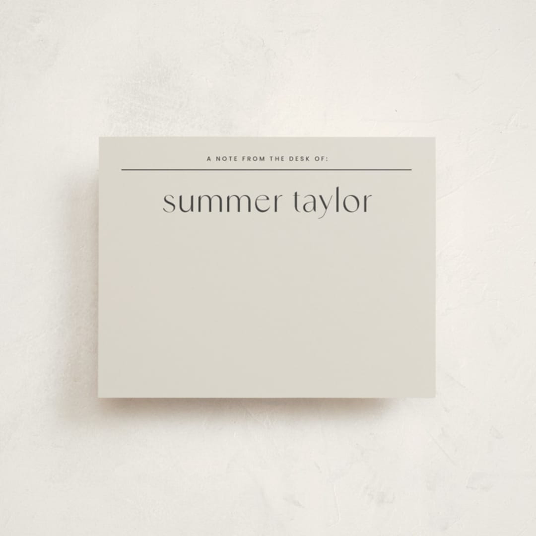 "Almond" - Personalized Stationery Cards in Latte by Blustery August - Front