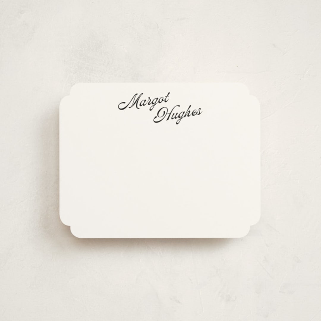 "Vintage Hotel" - Personalized Stationery Cards in Raven by Morgan Kendall - Front