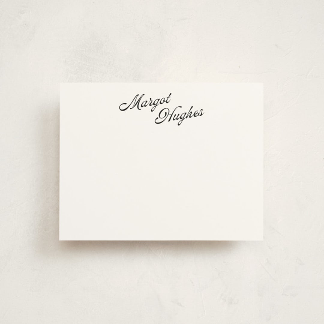"Vintage Hotel" - Personalized Stationery Cards in Raven by Morgan Kendall - Front