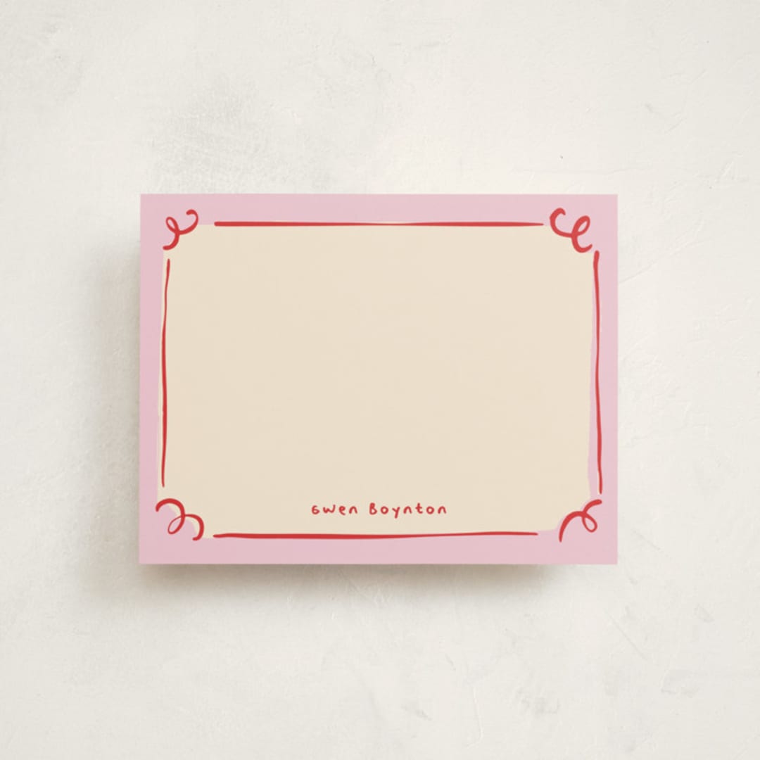 "curly corners" - Personalized Stationery Cards in Candy by Anastasia Makarova - Front