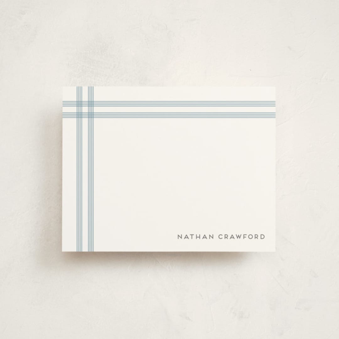 "Framed" - Personalized Stationery Cards in Denim by Jenny Millington - Front