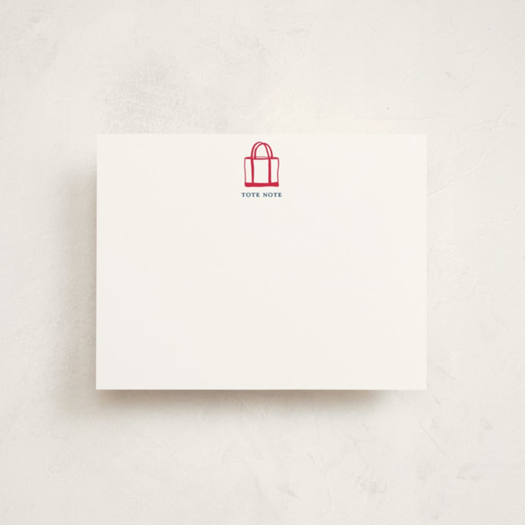 "Boat Tote" - Personalized Stationery Cards in Lobster by Erika Firm - Front
