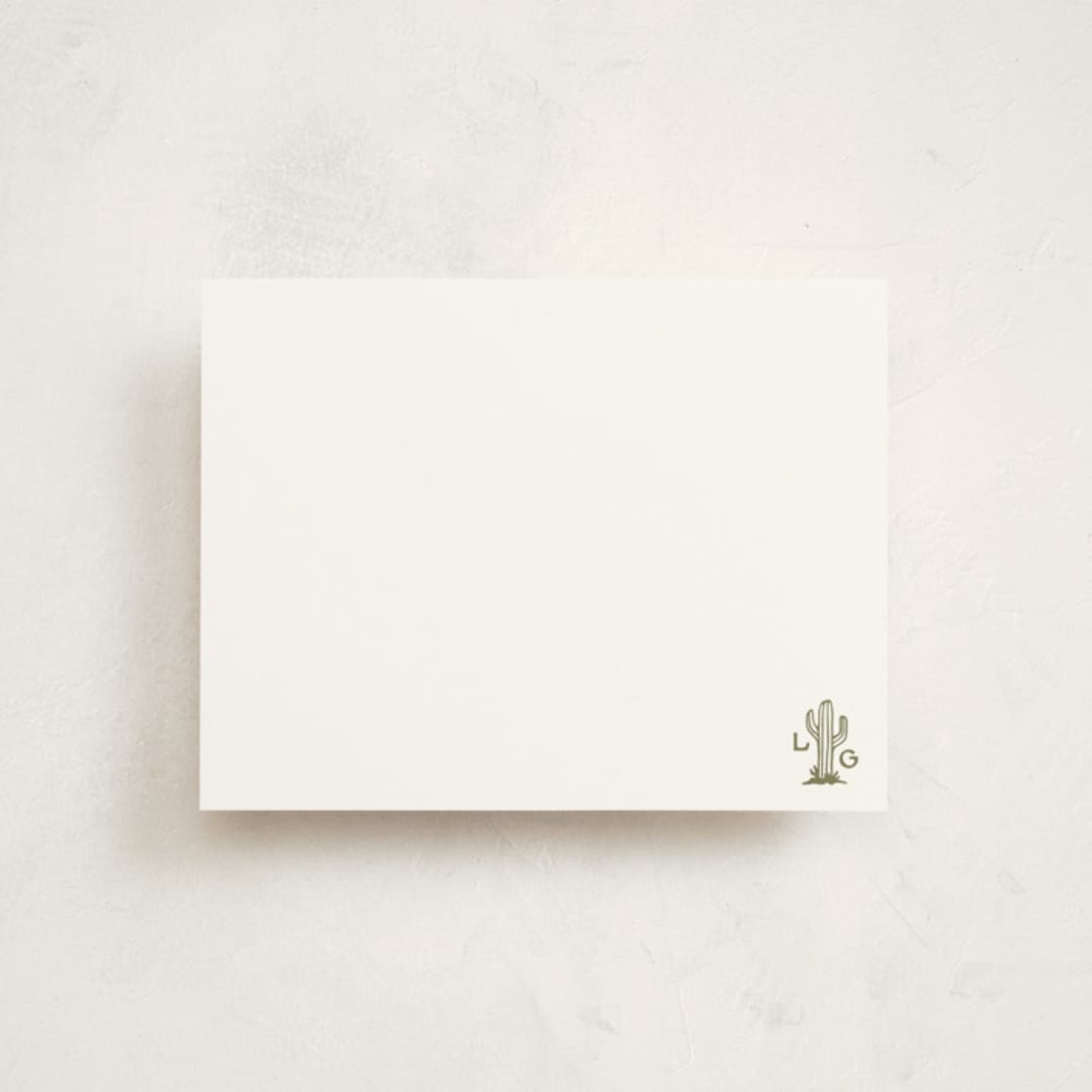 "pearl snap" - Personalized Stationery Cards in Cactus by Megan Davis - Front