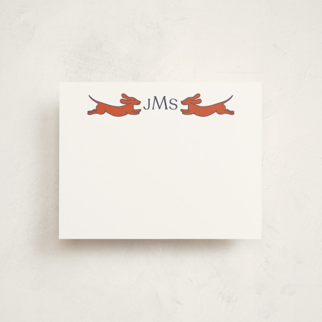 "Follow Your Noses" - Personalized Stationery Cards in Rust by Alize Cetintas Kure - Front