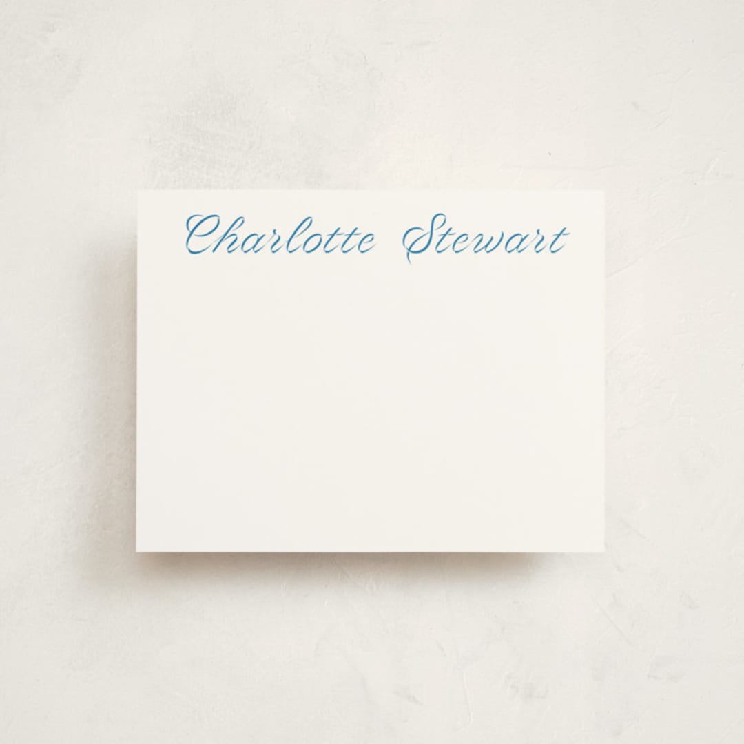 "blue ribbon" - Personalized Stationery Cards in Cobalt by Megan Davis - Front