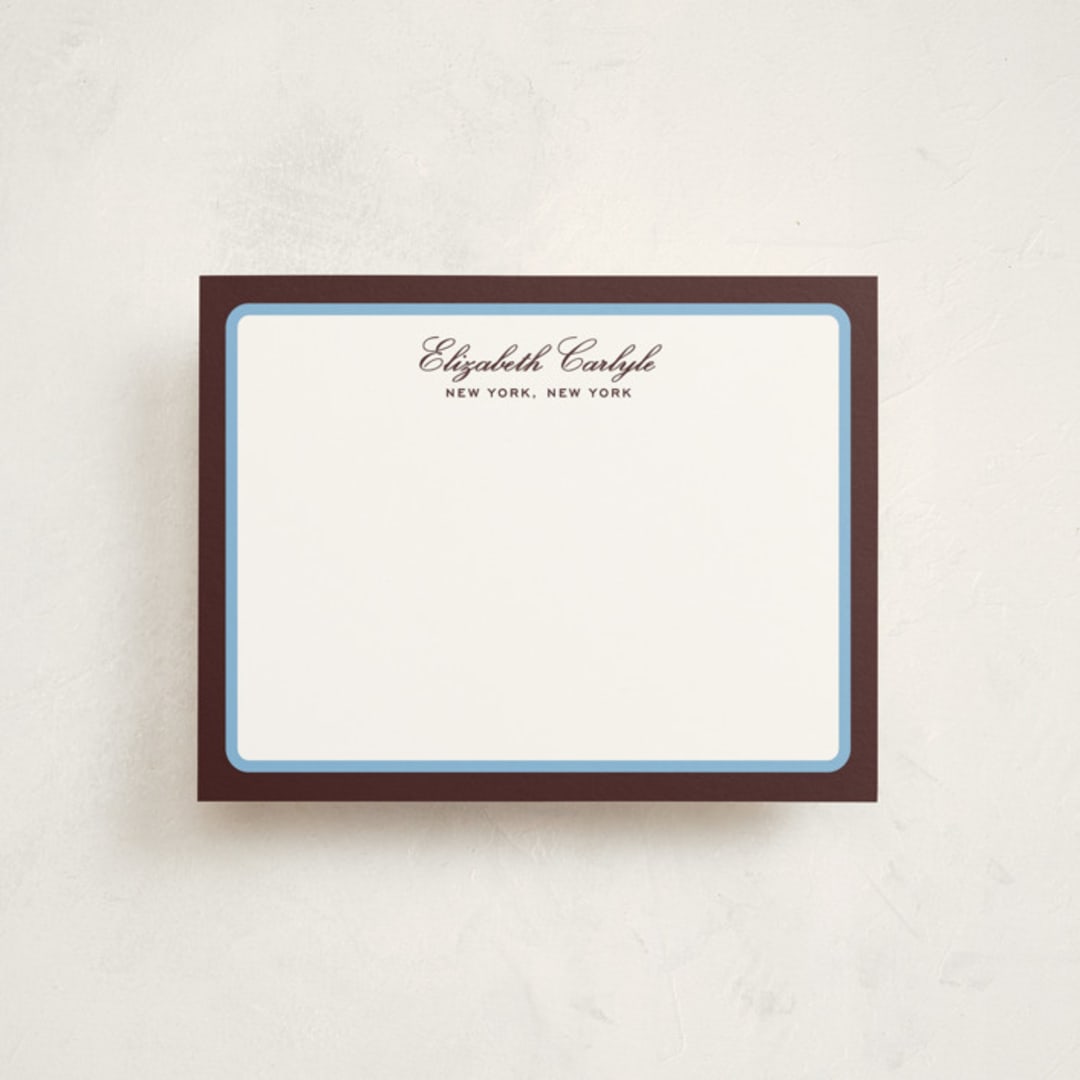 "Aperitif" - Personalized Stationery Cards in Fig by Megan Davis - Front