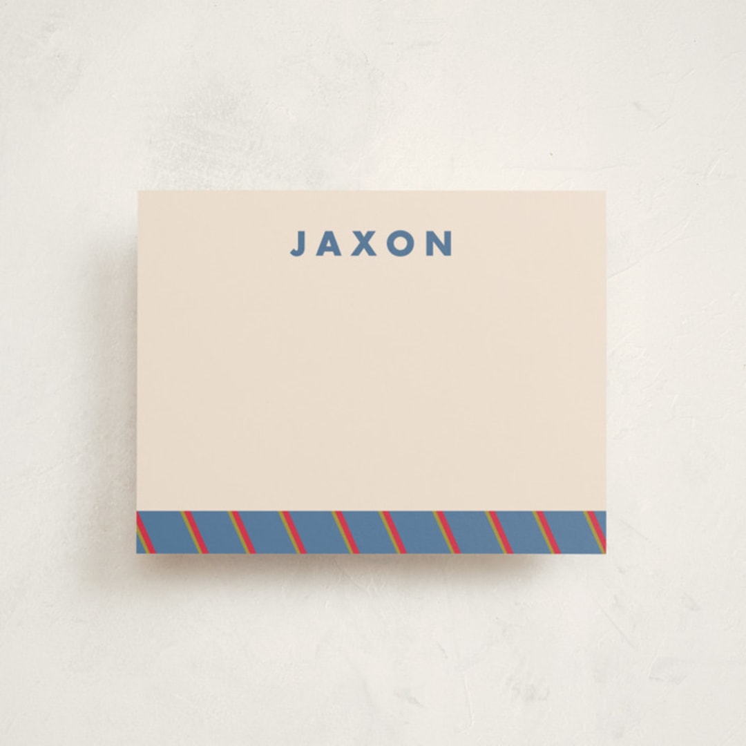 "Classic Prep" - Personalized Stationery Cards in Blue Jay by AK Graphics - Front