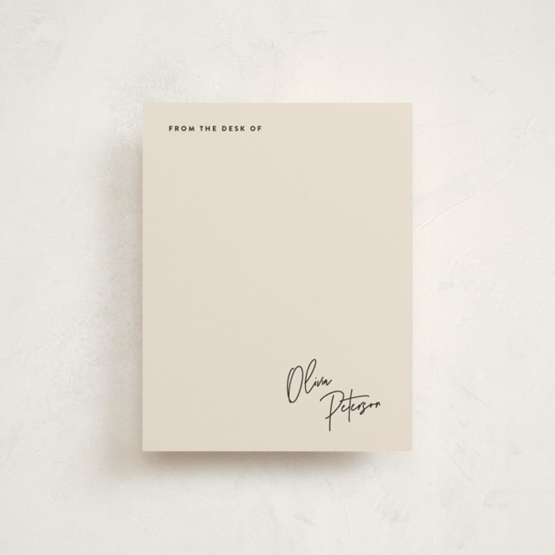 "Signed" - Personalized Stationery Cards in Champagne by JoAnn Jinks - Front