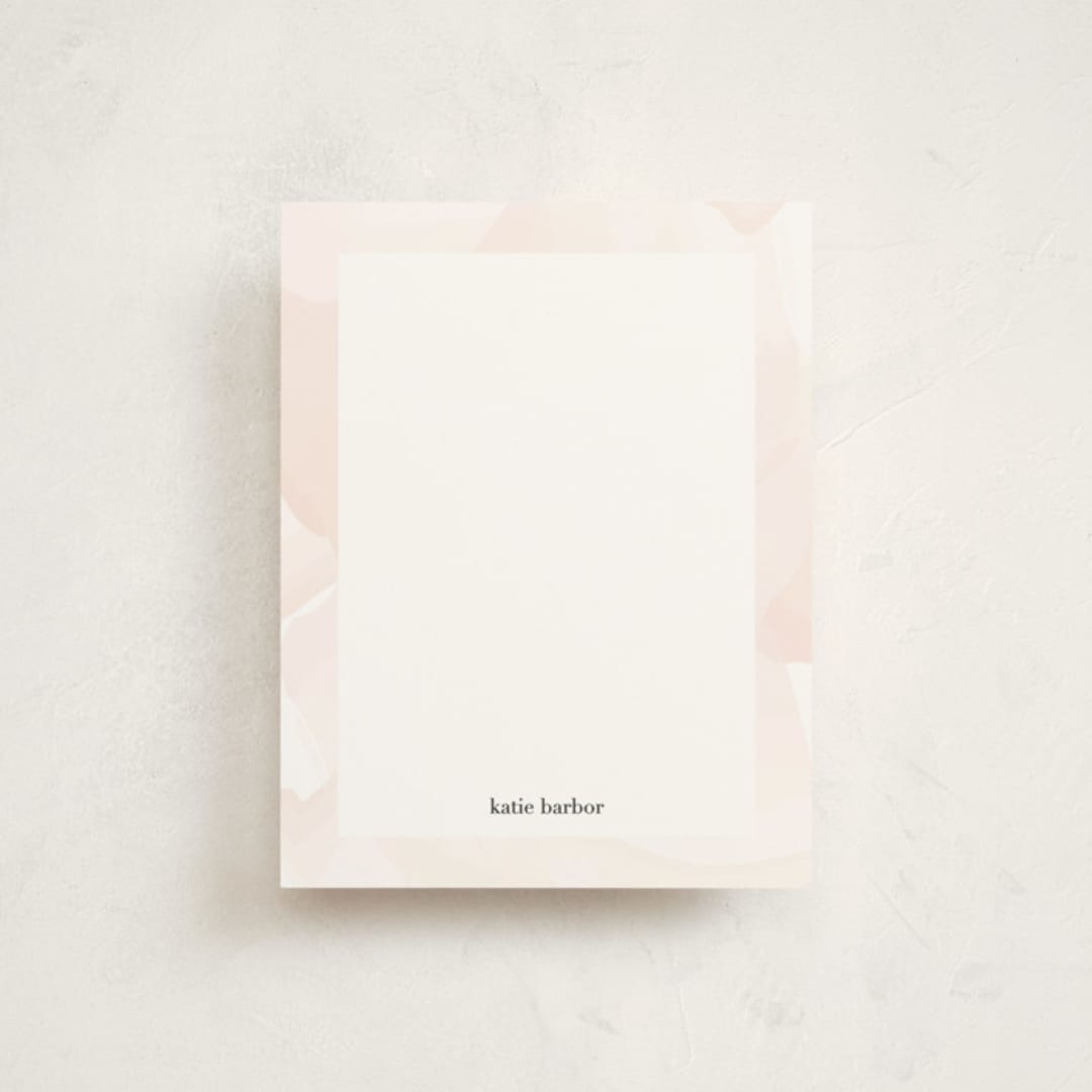 "Initials" - Personalized Stationery Cards in Blush by Jennifer Postorino - Front