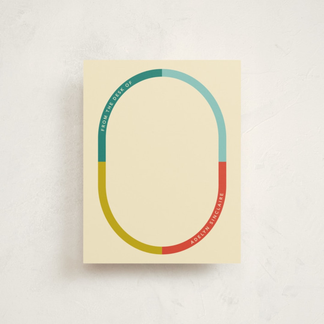 "Oval-blocked" - Personalized Stationery Cards in Gumdrops by Stacey Day - Front