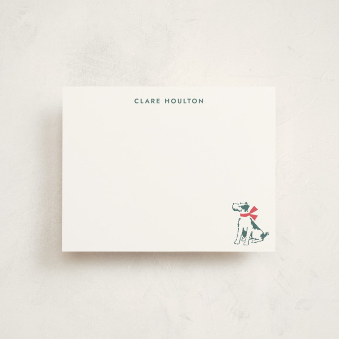 "Pawfect" - Personalized Stationery Cards in Evergreen by Megan Davis - Front