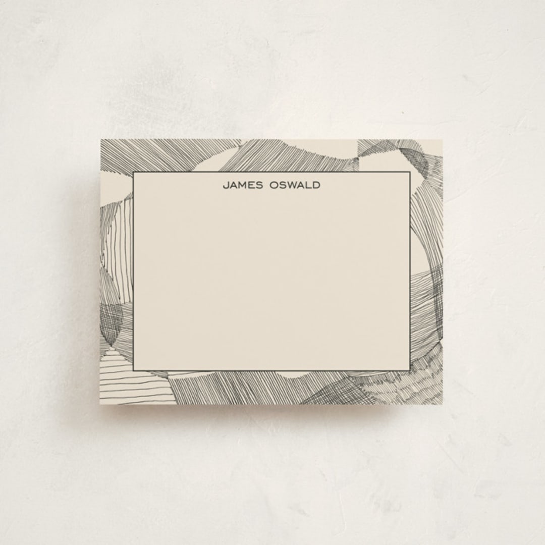 "Random Land" - Personalized Stationery Cards in Ivory Black by Catilustre - Front