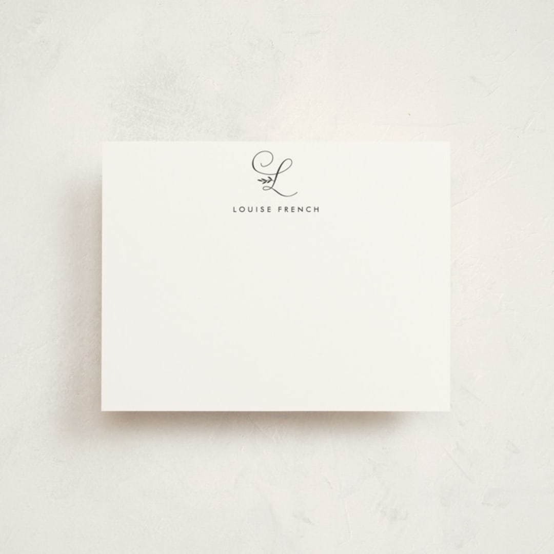 "Byline" - Personalized Stationery Cards in Black by Sara Hicks Malone - Front