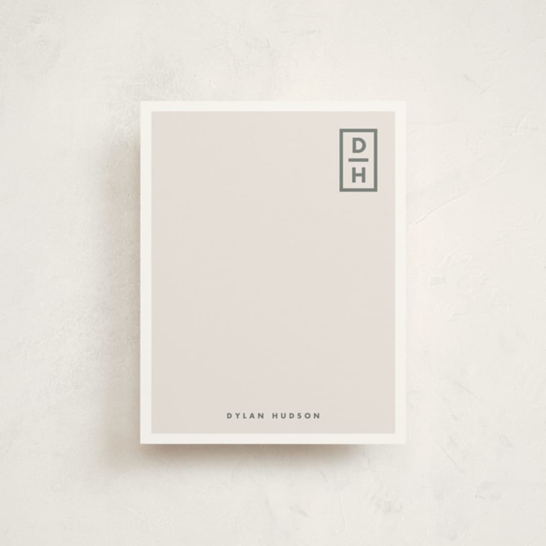 "Cornered" - Personalized Stationery Cards in Cinders by Sara Hicks Malone - Front