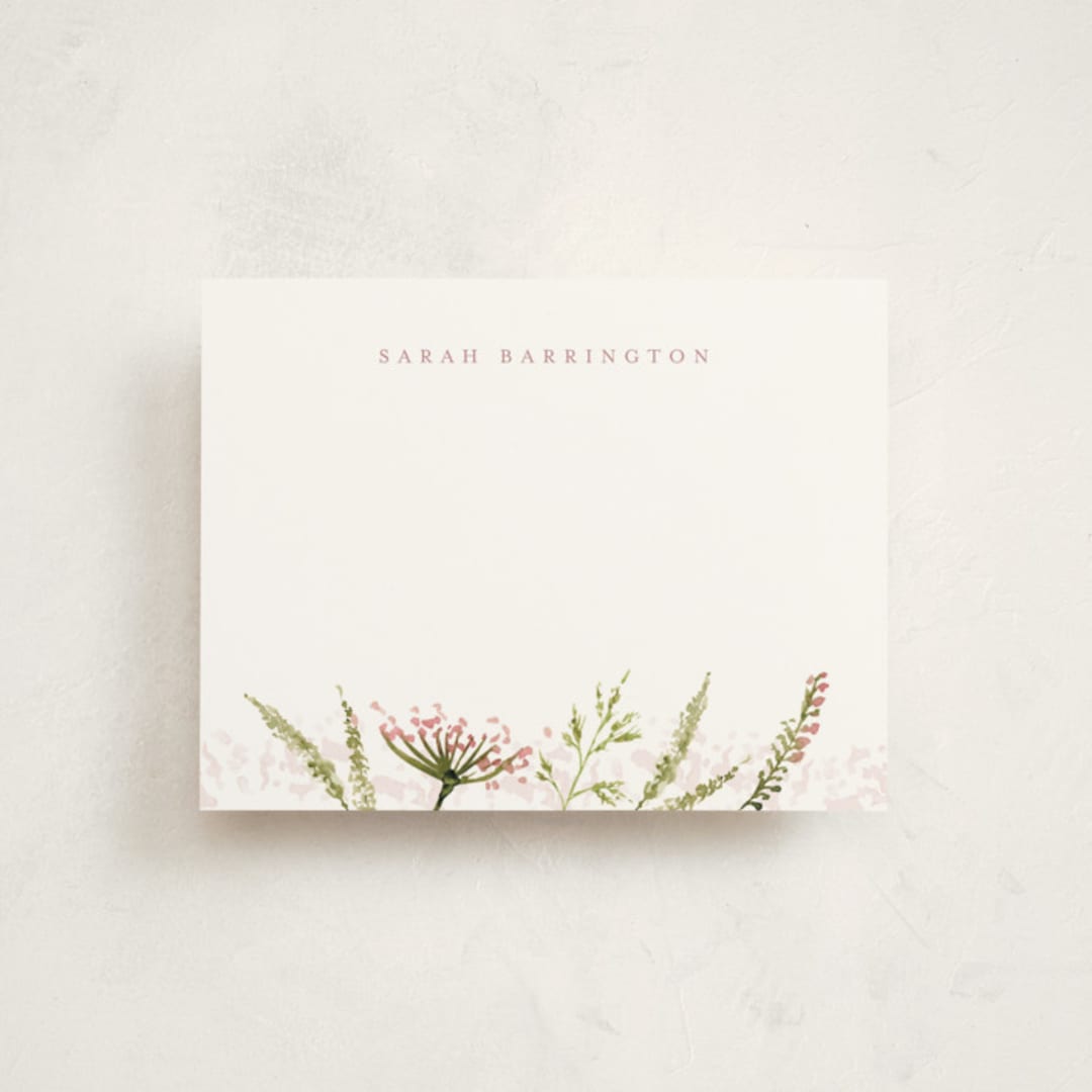 "Floral Impression" - Personalized Stationery Cards in Rose by frau brandt - Front