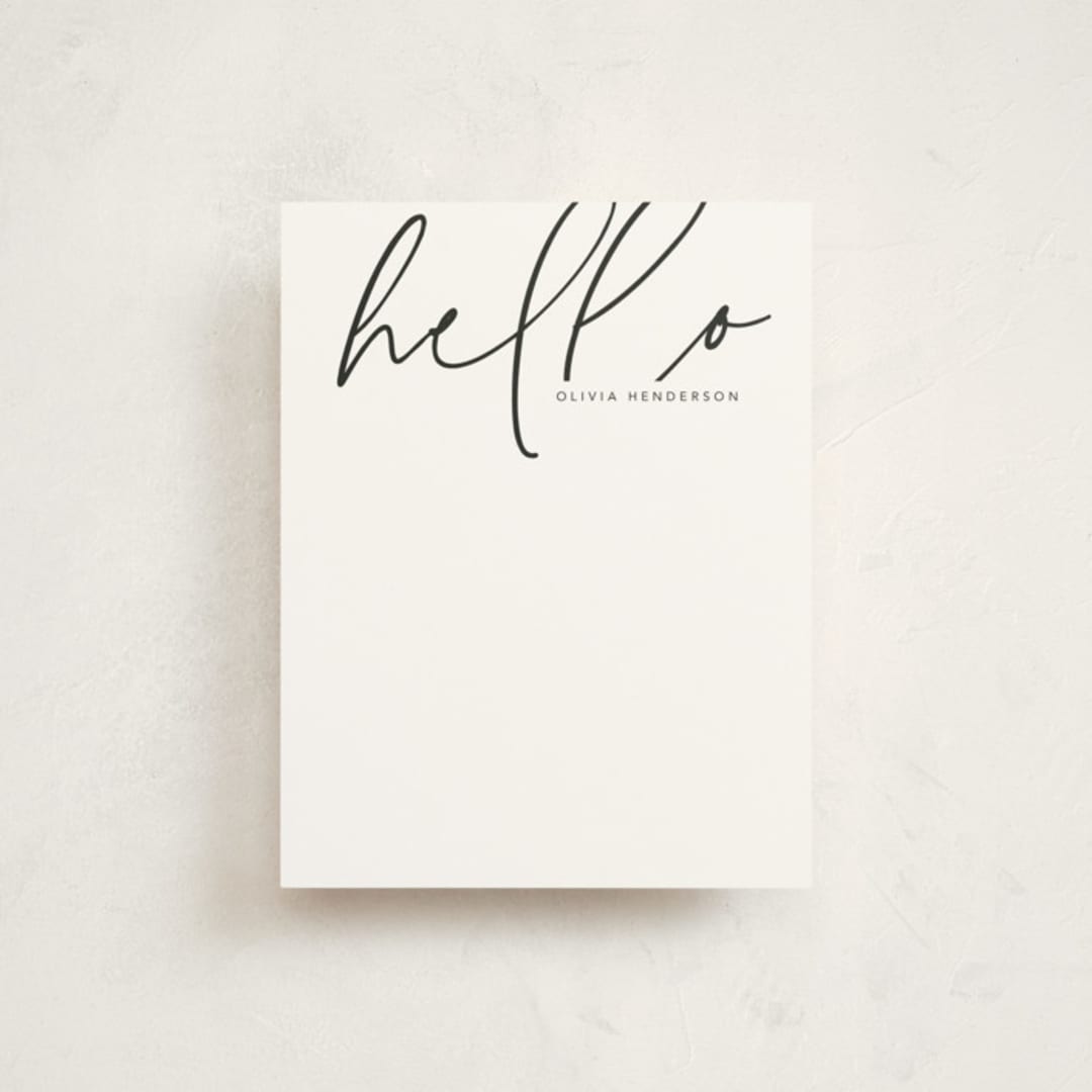 "Hello Stranger" - Personalized Stationery Cards in Tuxedo by Anna Elder - Front