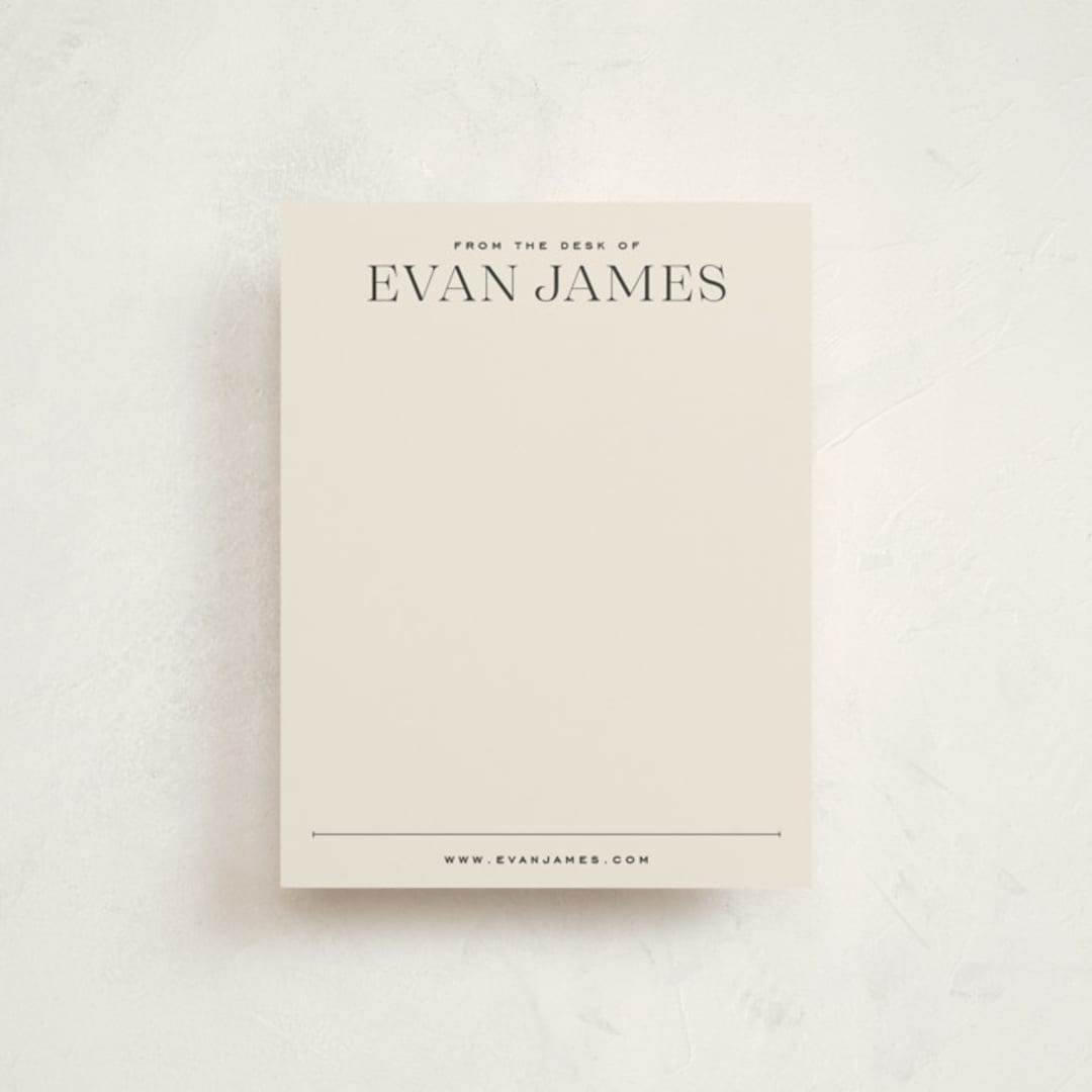 "Masculine Note" - Personalized Stationery Cards in Ivory by Jessica Corliss - Front
