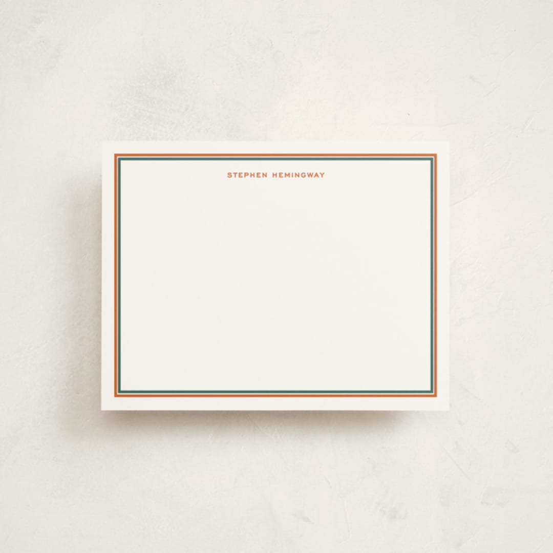 "Boulevard" - Personalized Stationery Cards in Burnt Orange by Megan Davis - Front