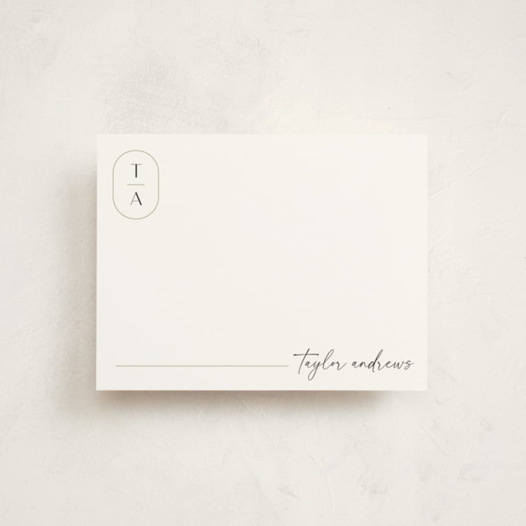 "Ember" - Personalized Stationery Cards in Cotton by Robert and Stella - Front