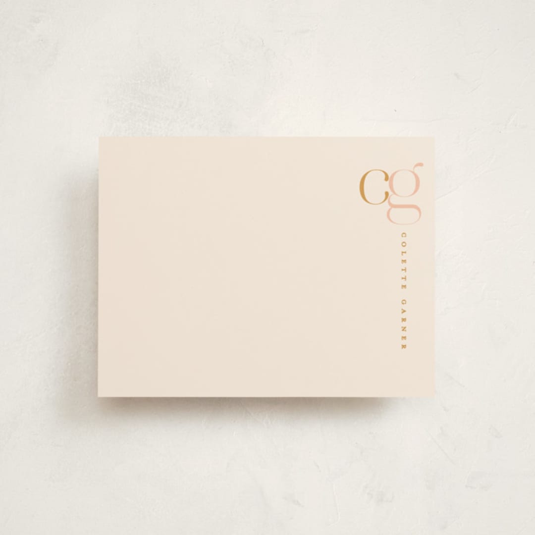 "Mod Monogram" - Personalized Stationery Cards in Marmelade by Susan Zinader - Front