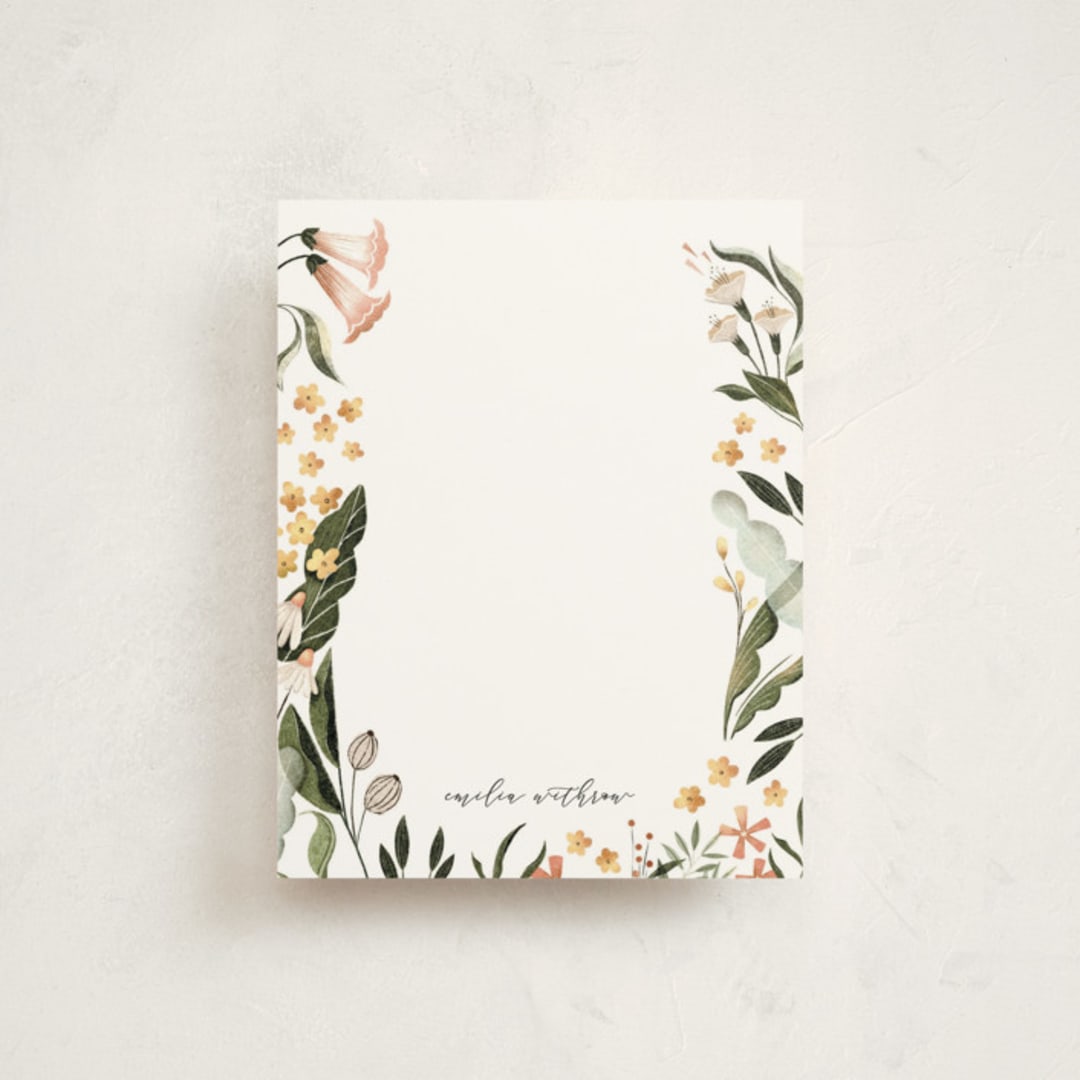 "Wild Blossoms" - Personalized Stationery Cards in Forest by Vivian Yiwing - Front
