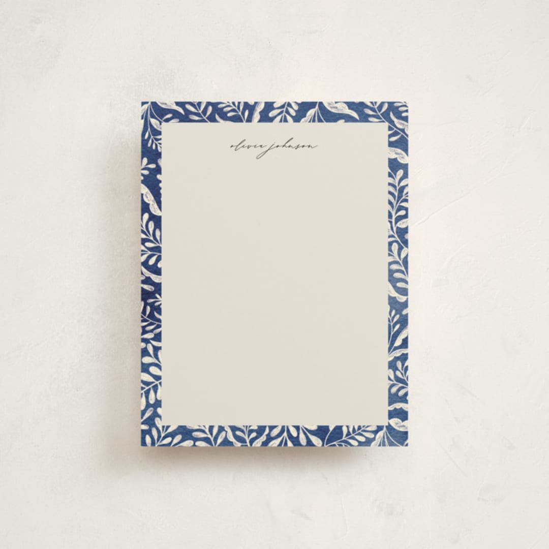 "Floral Frame" - Personalized Stationery Cards in Bluebell by Vivian Yiwing - Front