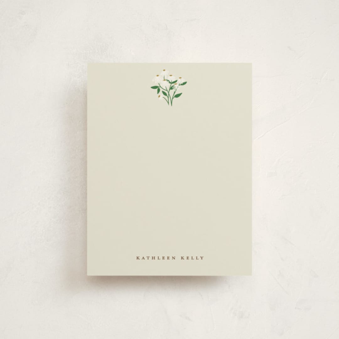 "friendliest flower" - Personalized Stationery Cards in Mint by Elizabeth Bishop - Front