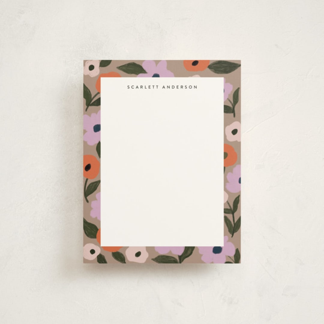 "Poppies" - Personalized Stationery Cards in Latte by Cass Loh - Front