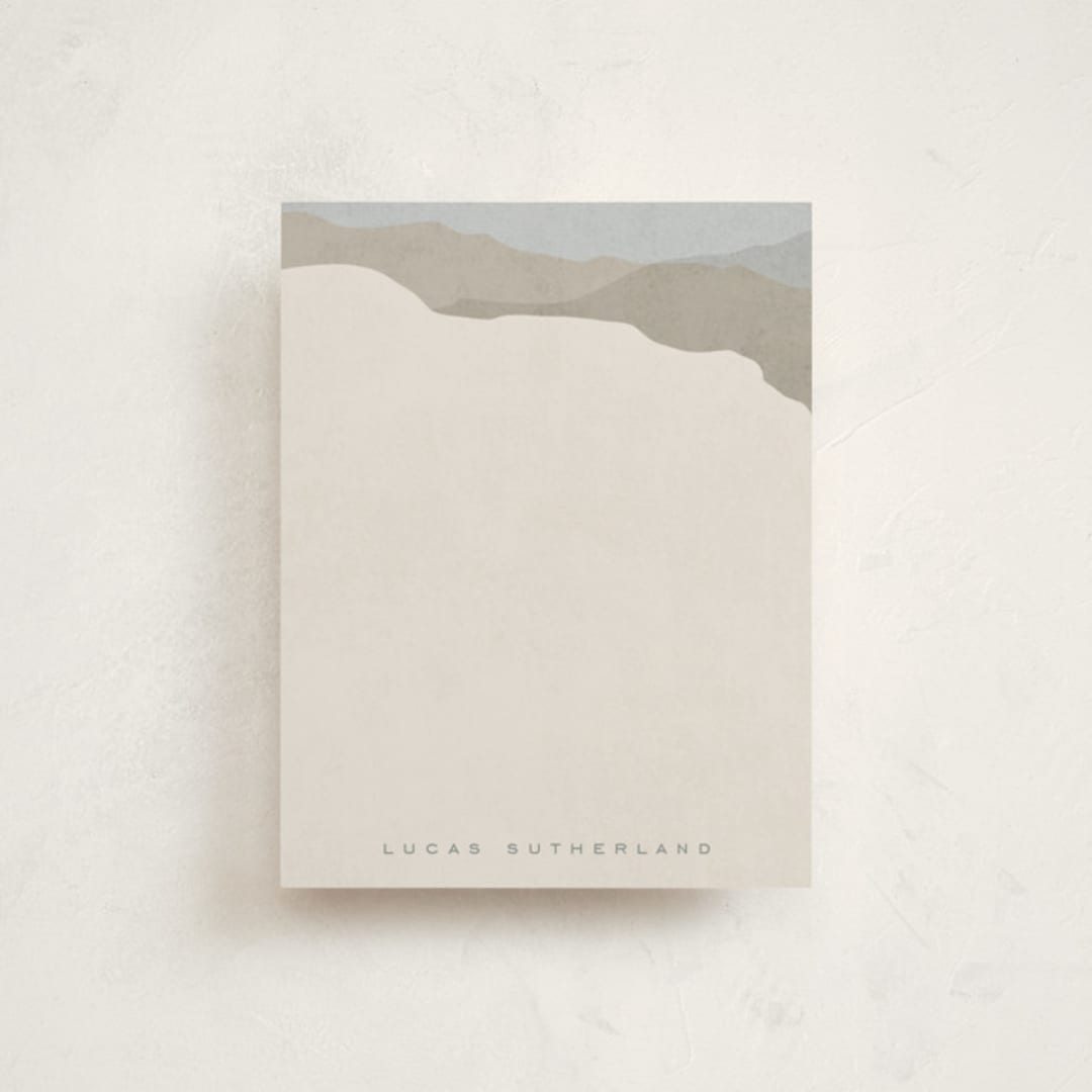 "Mountain View" - Personalized Stationery Cards in Stone by Erin German - Front