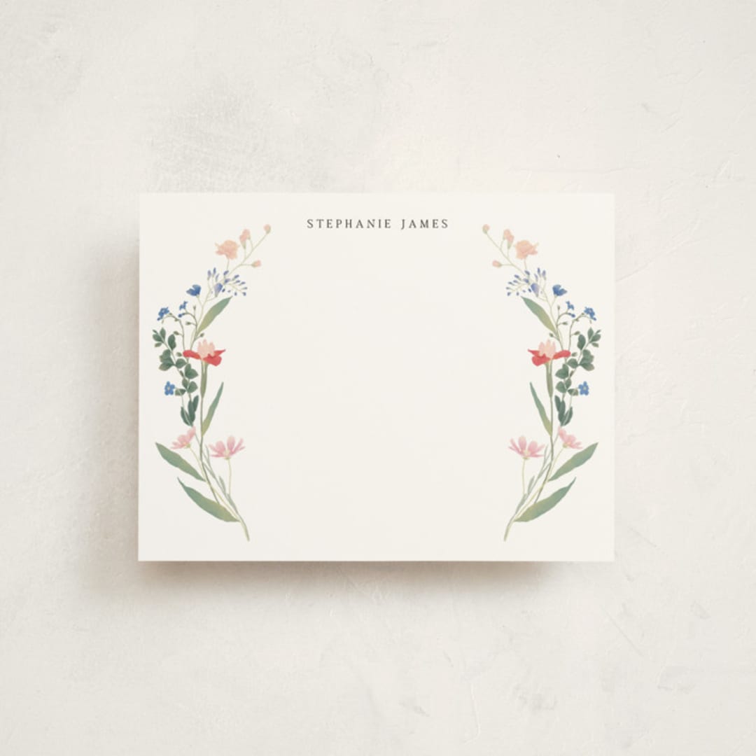 "Botanical" - Personalized Stationery Cards in Spring by Elly - Front